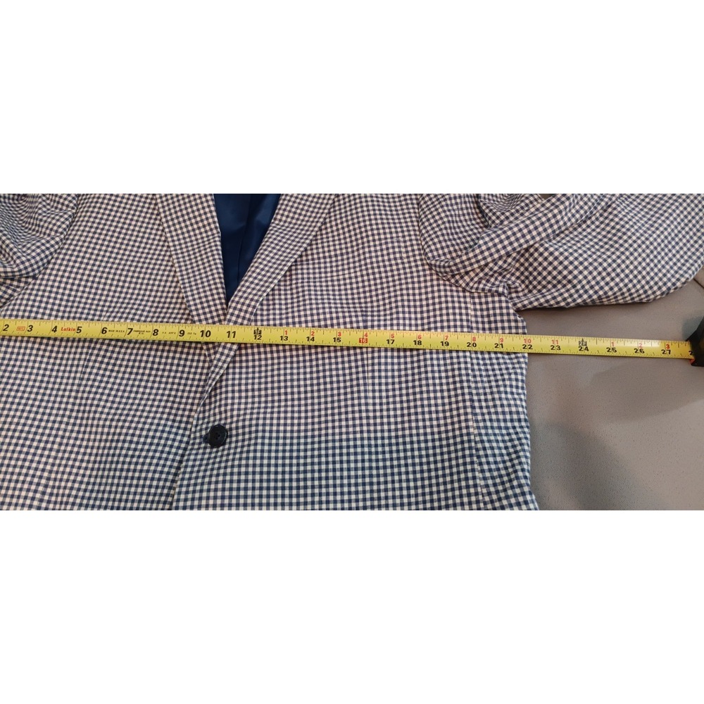Tommy Hilfiger Blue Gingham Checkered Mens Sports Coat 44R Blazer Preppy Jacket - Picture 3 of 12
